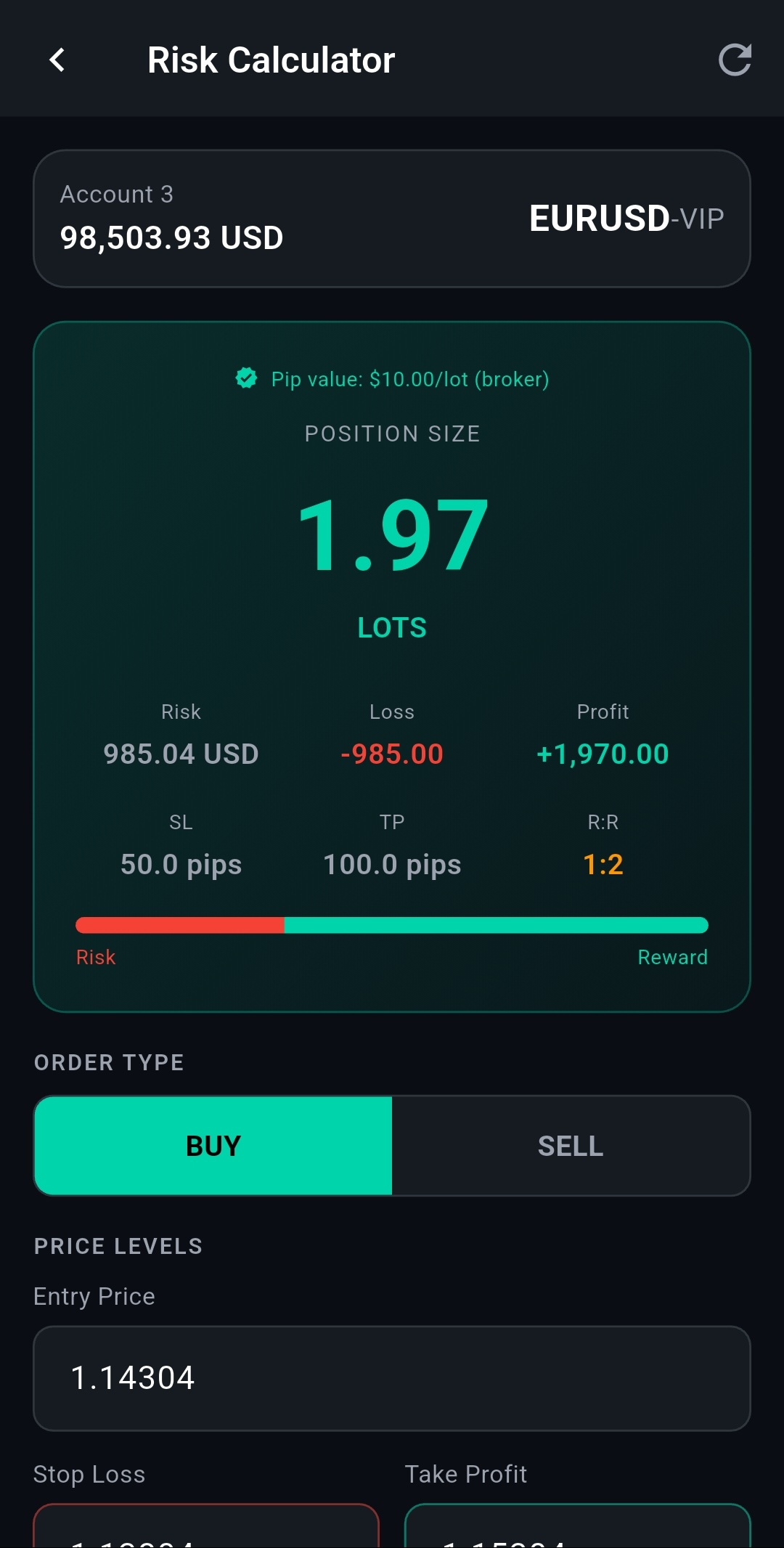 MetaSynx Risk Calculator